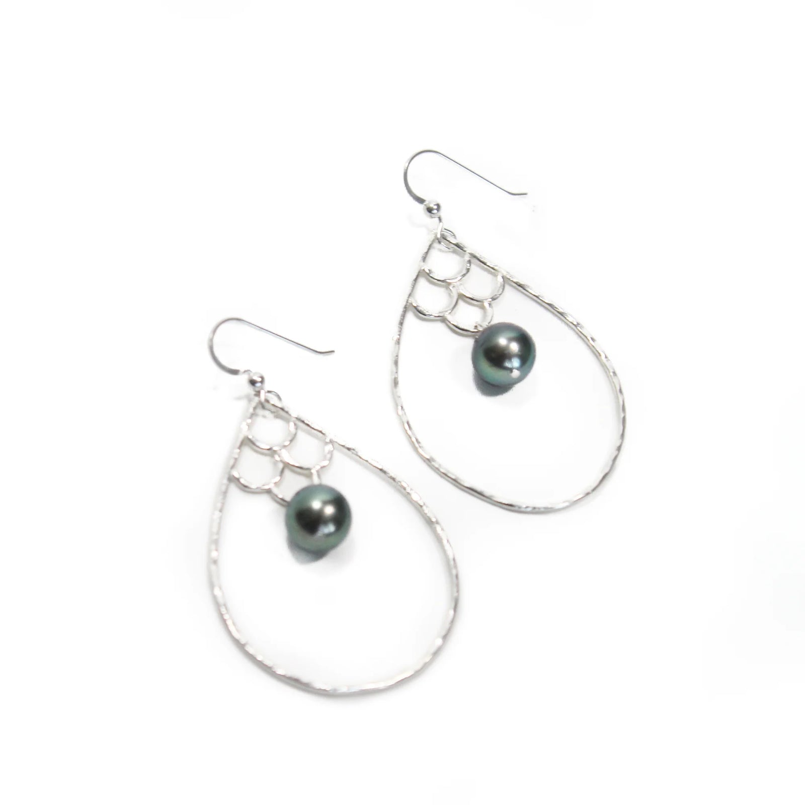 Kai Nalu ʻElua Hoops with Tahitian Pearls