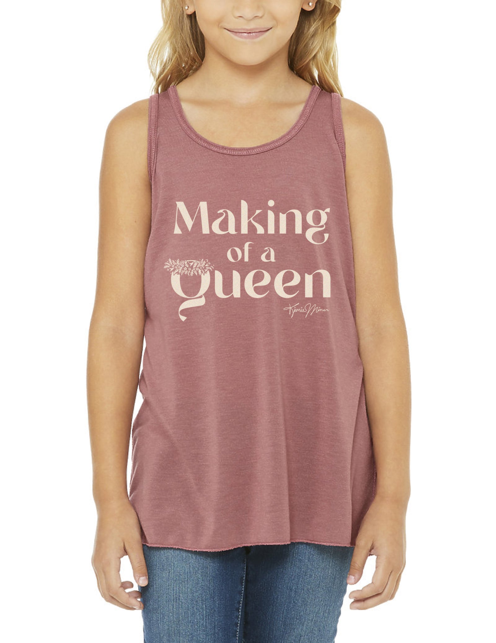 Making Of A Queen - Girls Flowy Racerback Tank