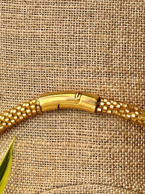 Picasso Green & Gold Picasso Rose Petal Orchid Lei Necklace