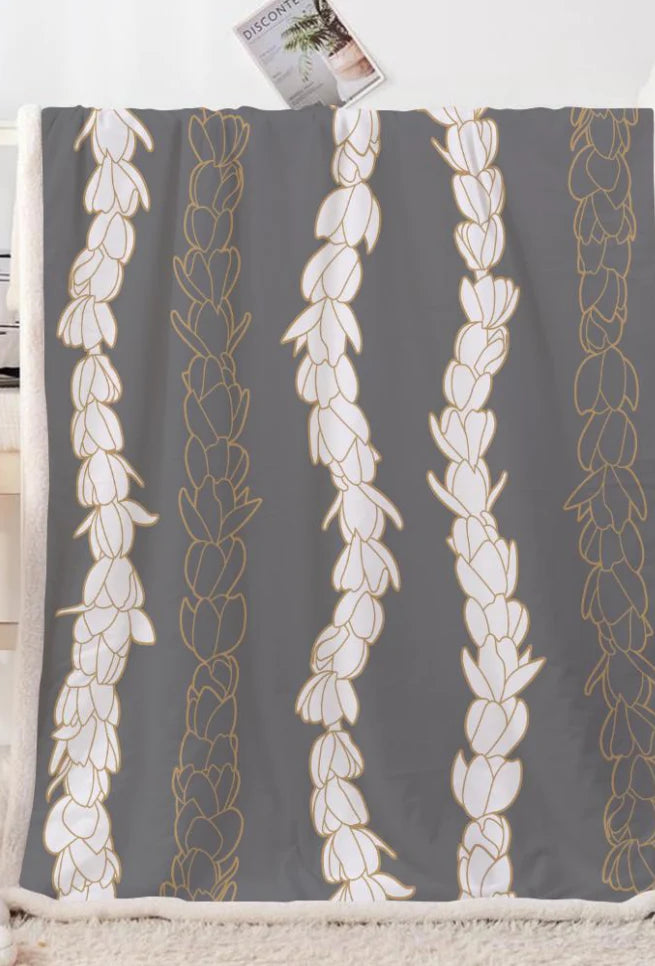 Pīkake Lei Blanket - Gray