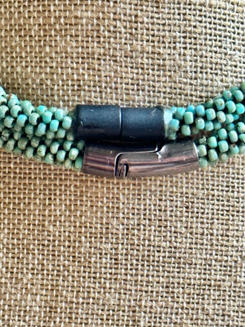 Pop-Up Mākeke - Akalei Designs - Two Necklace Set - Turquoise & Black Picasso Necklaces - Clasp