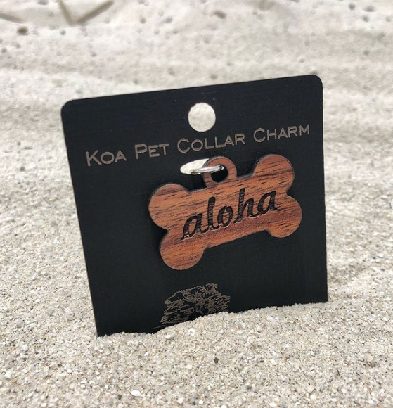 Pop-Up Mākeke - LewisKoa Co. - Koa Collar Charm - Aloha Bone
