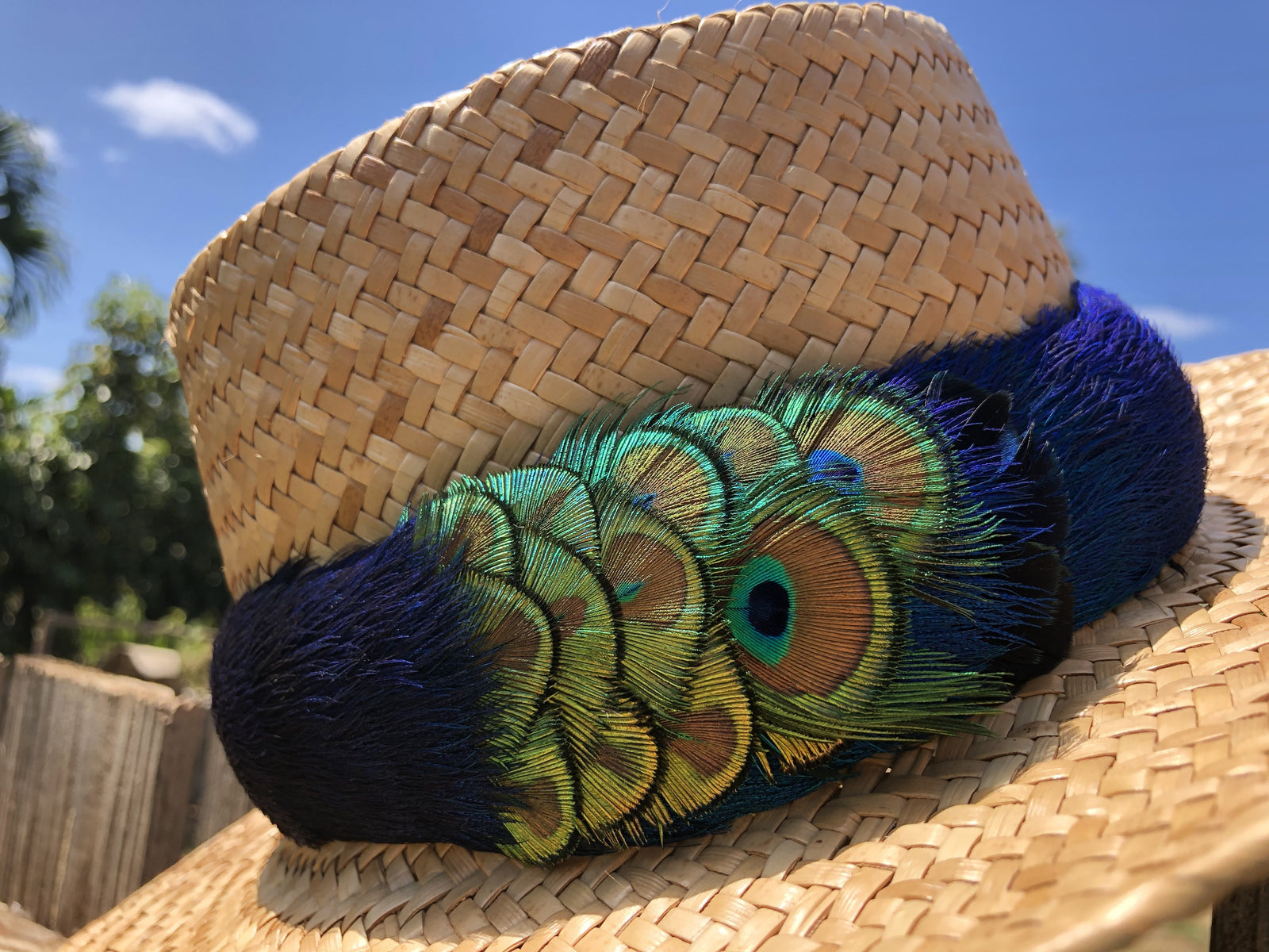 Pop-Up Mākeke - Noa Makaha - Humupapa/Peacock Blue Hat - Close Up