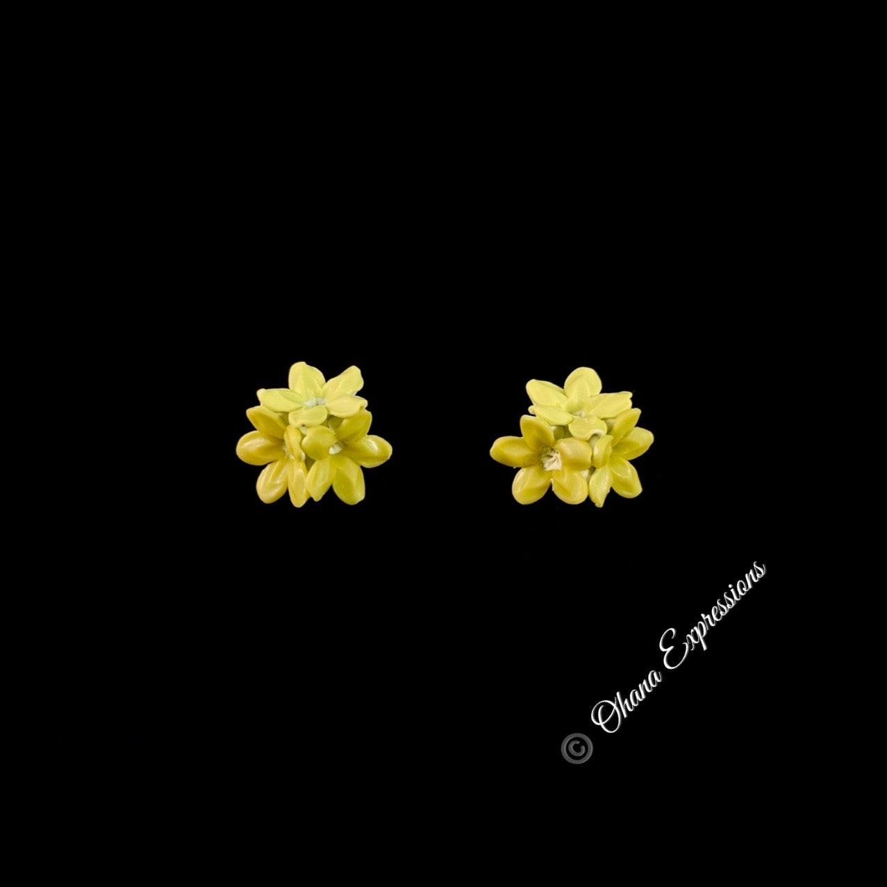 Pop-Up Mākeke - Ohana Expressions - Pakalana Trio Green Stud Earrings - Front View