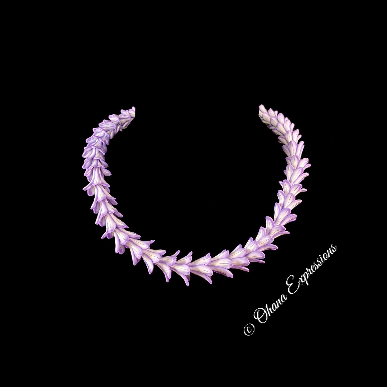 Pop-Up Mākeke - Ohana Expressions - Violet Agapanthus Lily Lei - 20in - Front View