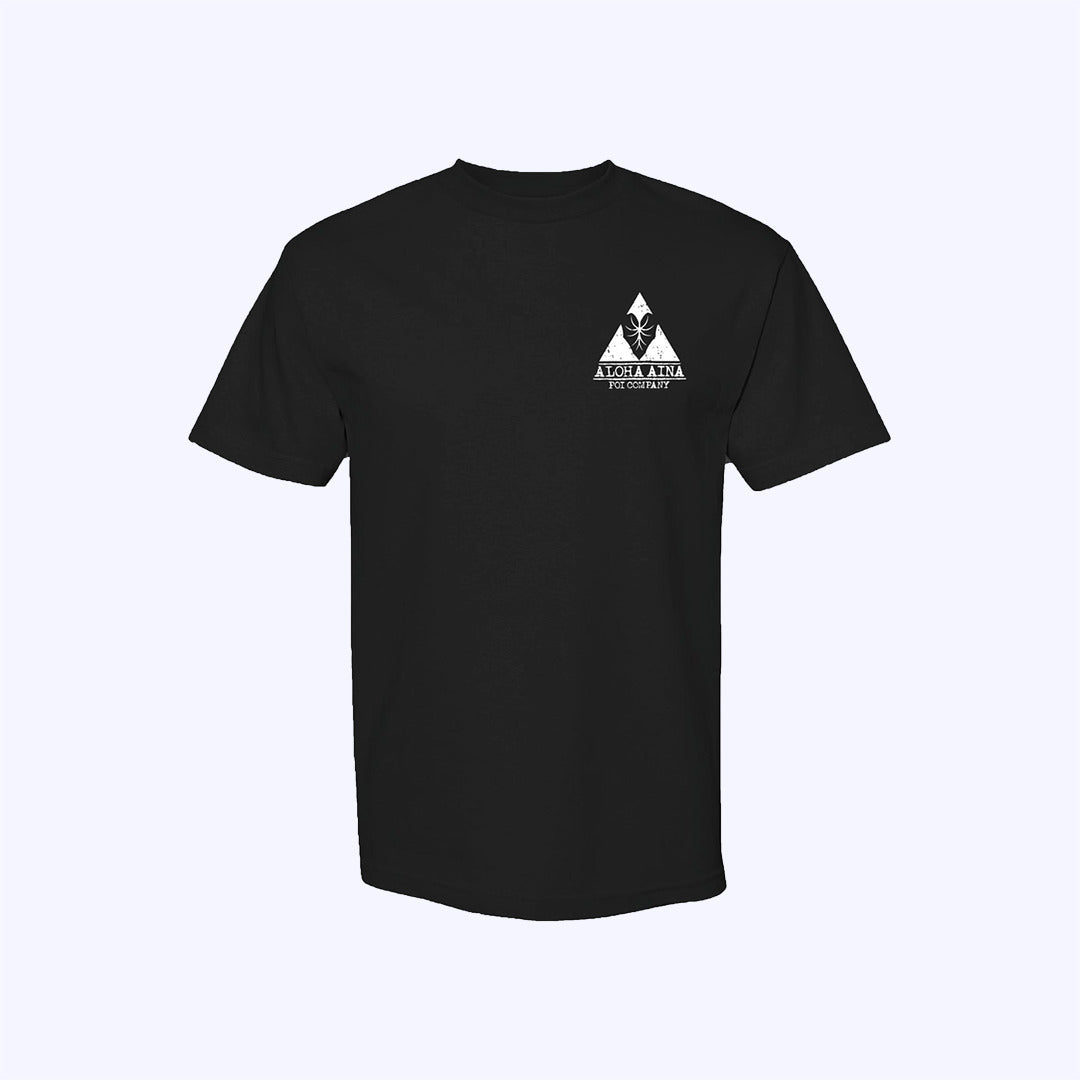 Pop-Up Mākeke - Aloha Aina Poi Co. - Mauka Logo Men's Short Sleeve T-Shirt - Black - Front View