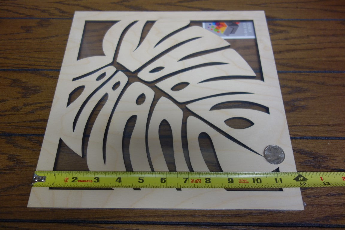 Pop-Up Mākeke - Aloha Overstock - Laser Cut 12 Inch Square Monstera Wood Panel