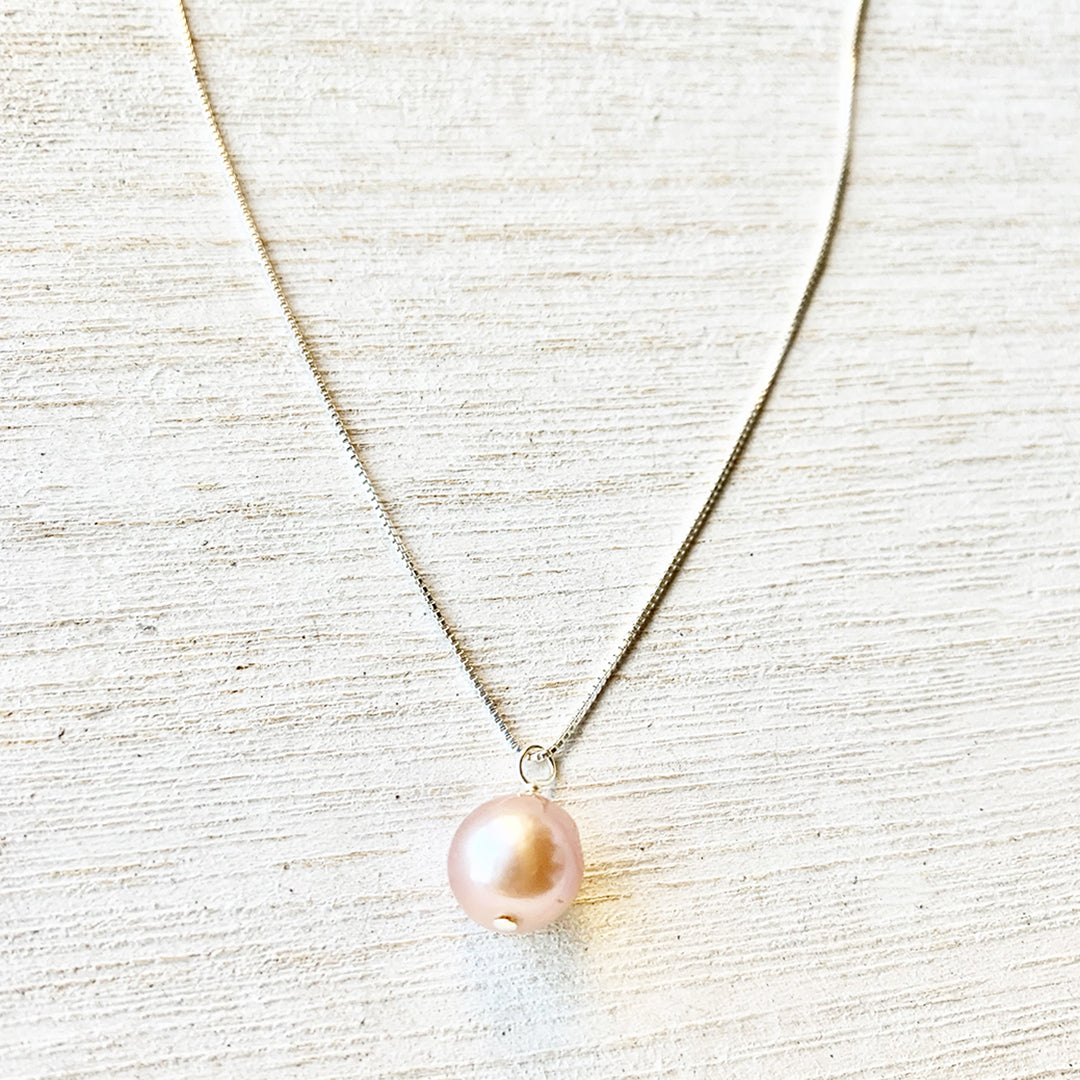 Pop-Up Mākeke - Debby Sato Designs - Pink Edison Pearl Sterling Silver Necklace