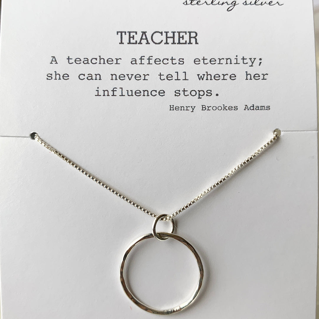 Pop-Up Mākeke - Debby Sato Designs - Teacher Sterling Silver Necklace