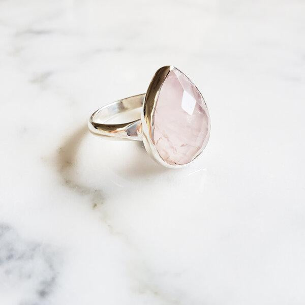 Pop-Up Mākeke - Flotsam &amp; Co. - Rose Quartz Sterling Silver Ring