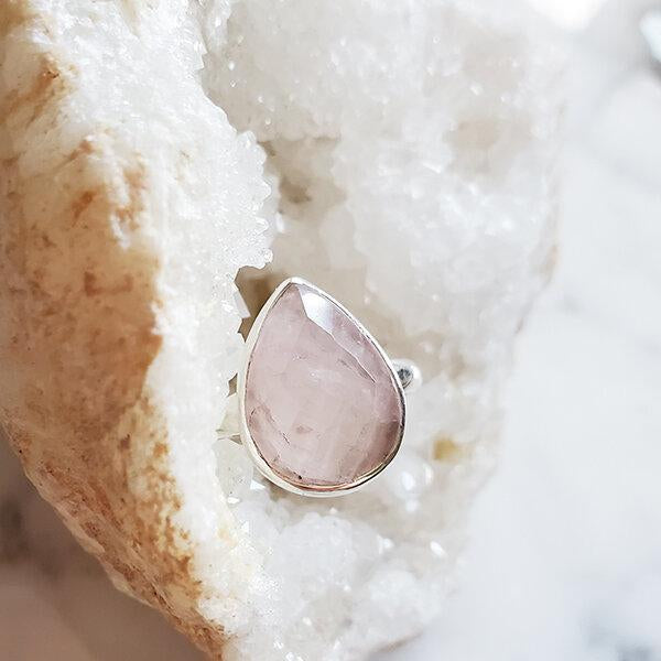 Pop-Up Mākeke - Flotsam & Co. - Rose Quartz Sterling Silver Ring