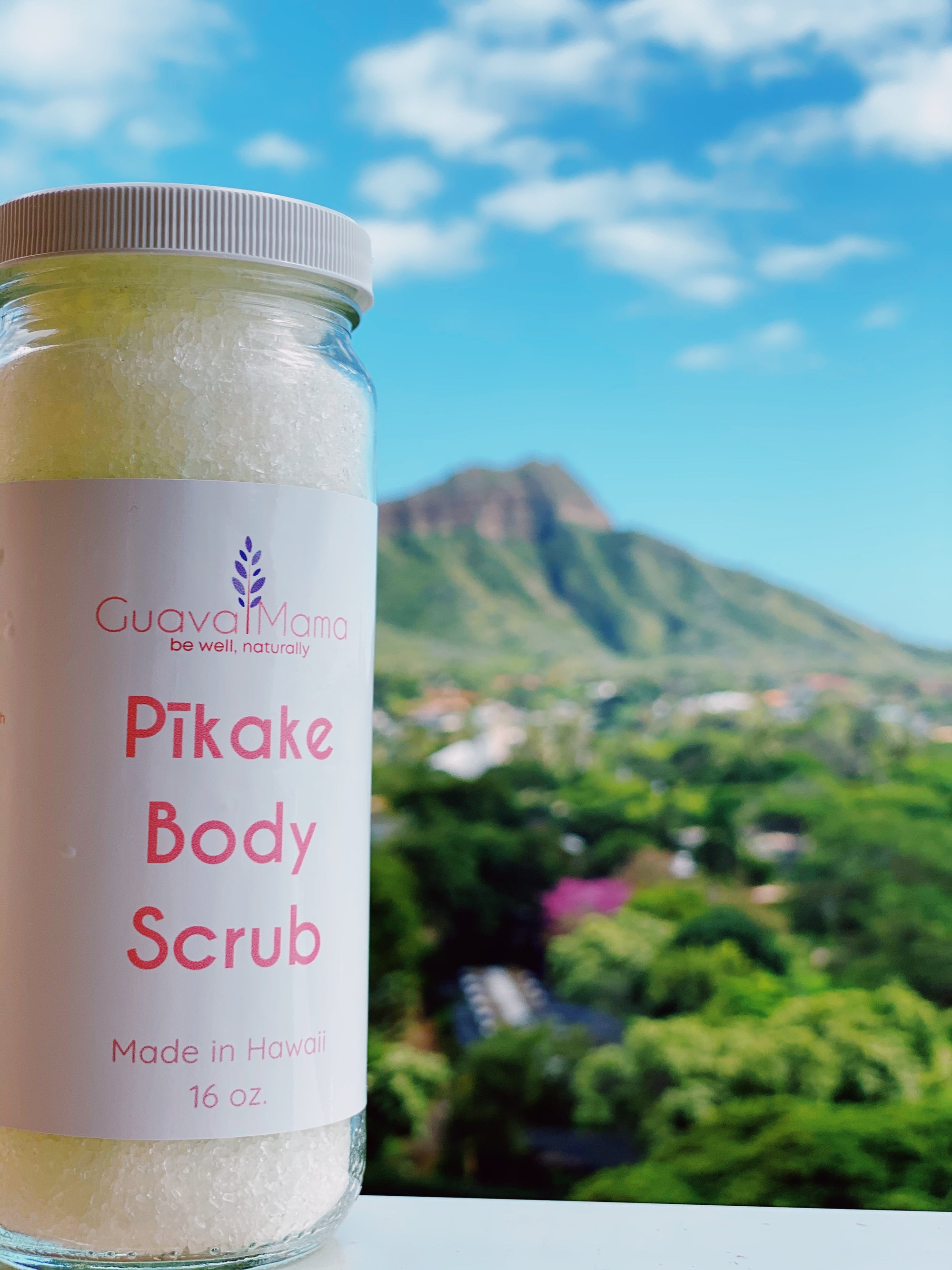 Pop-Up Mākeke - Guava Mama - Pikake Body Scrub - Front View