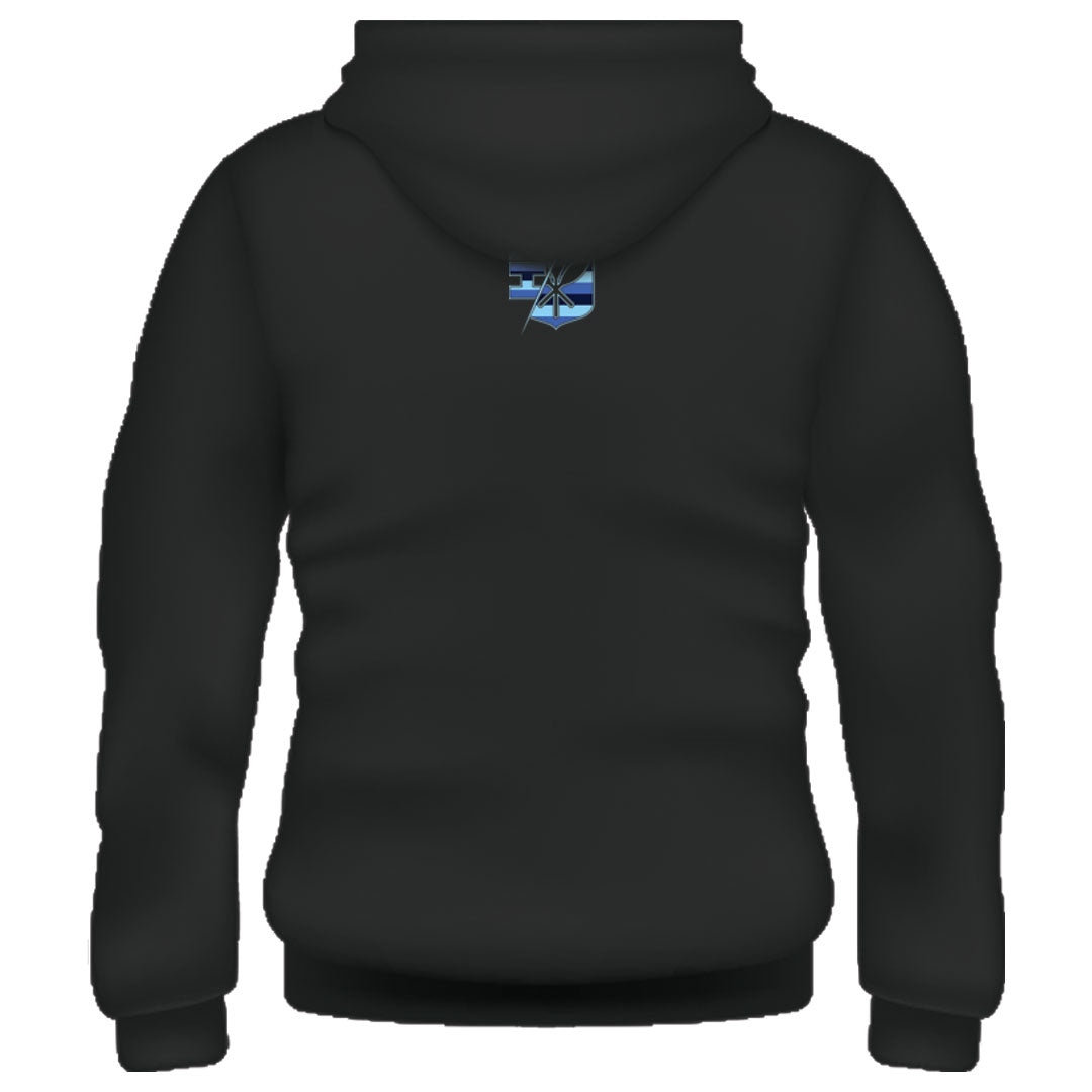 Pop-Up Mākeke - Hawaii's Finest - Blue Hae Split Pullover Hoodie - Back View