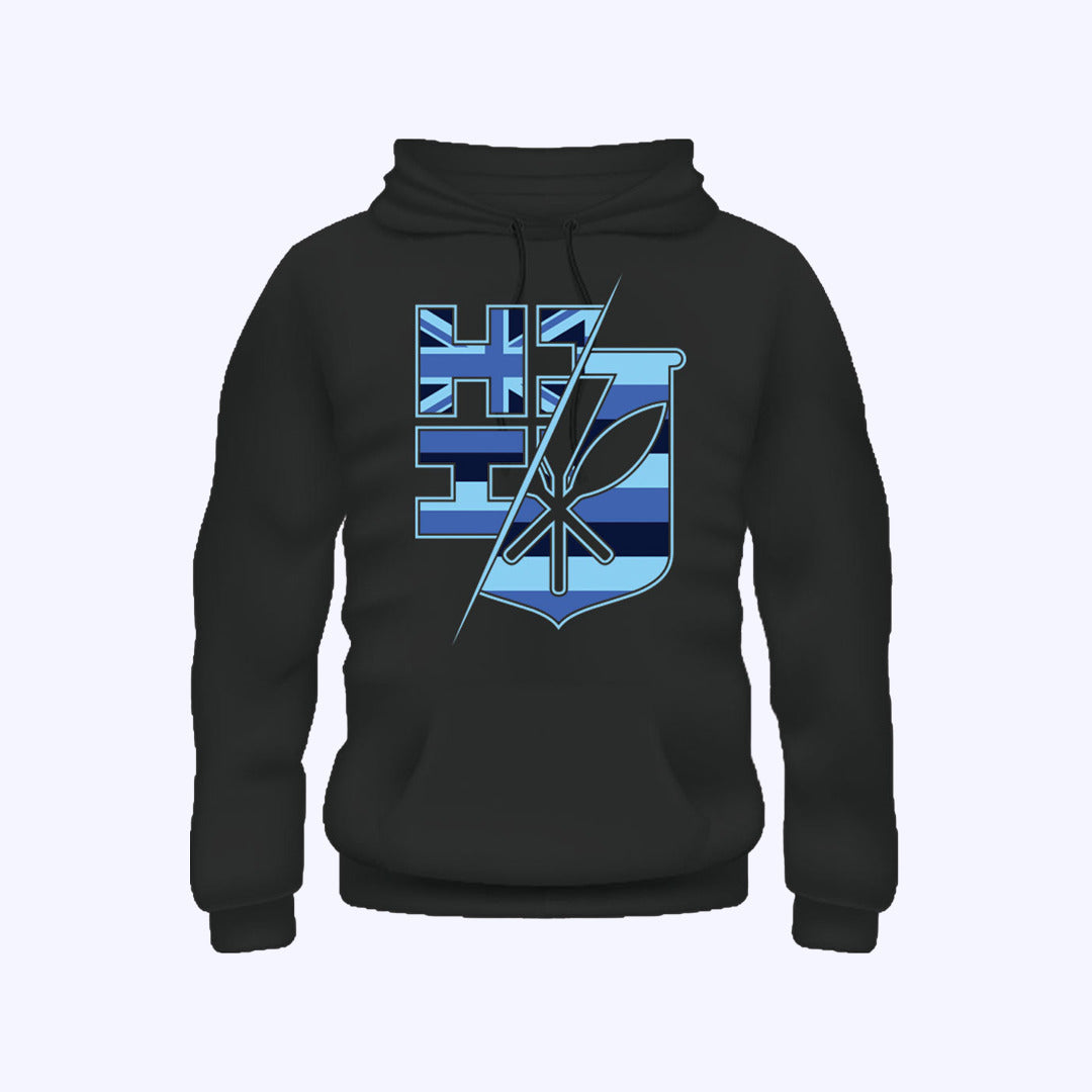 Pop-Up Mākeke - Hawaii's Finest - Blue Hae Split Pullover Hoodie - Front View