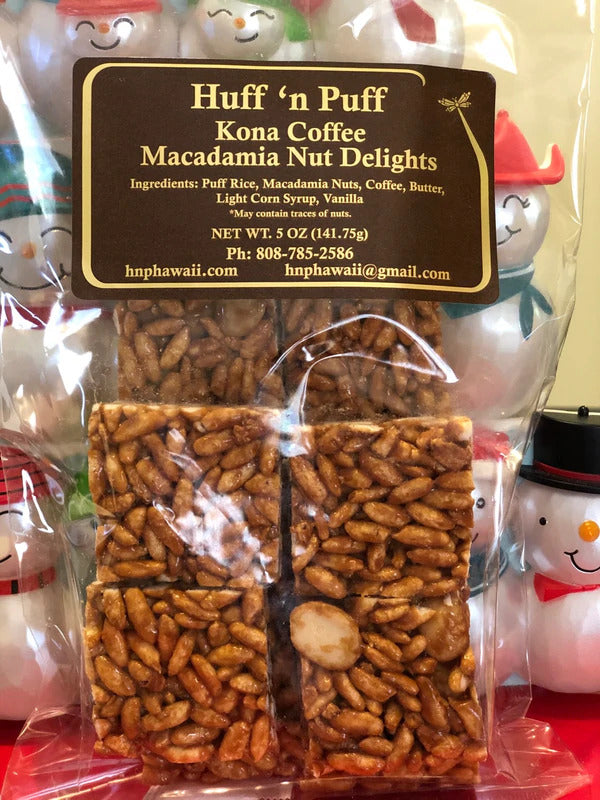 Pop-Up Mākeke - Huff 'n Puff - Kona Coffee Macadamia Nut Delights