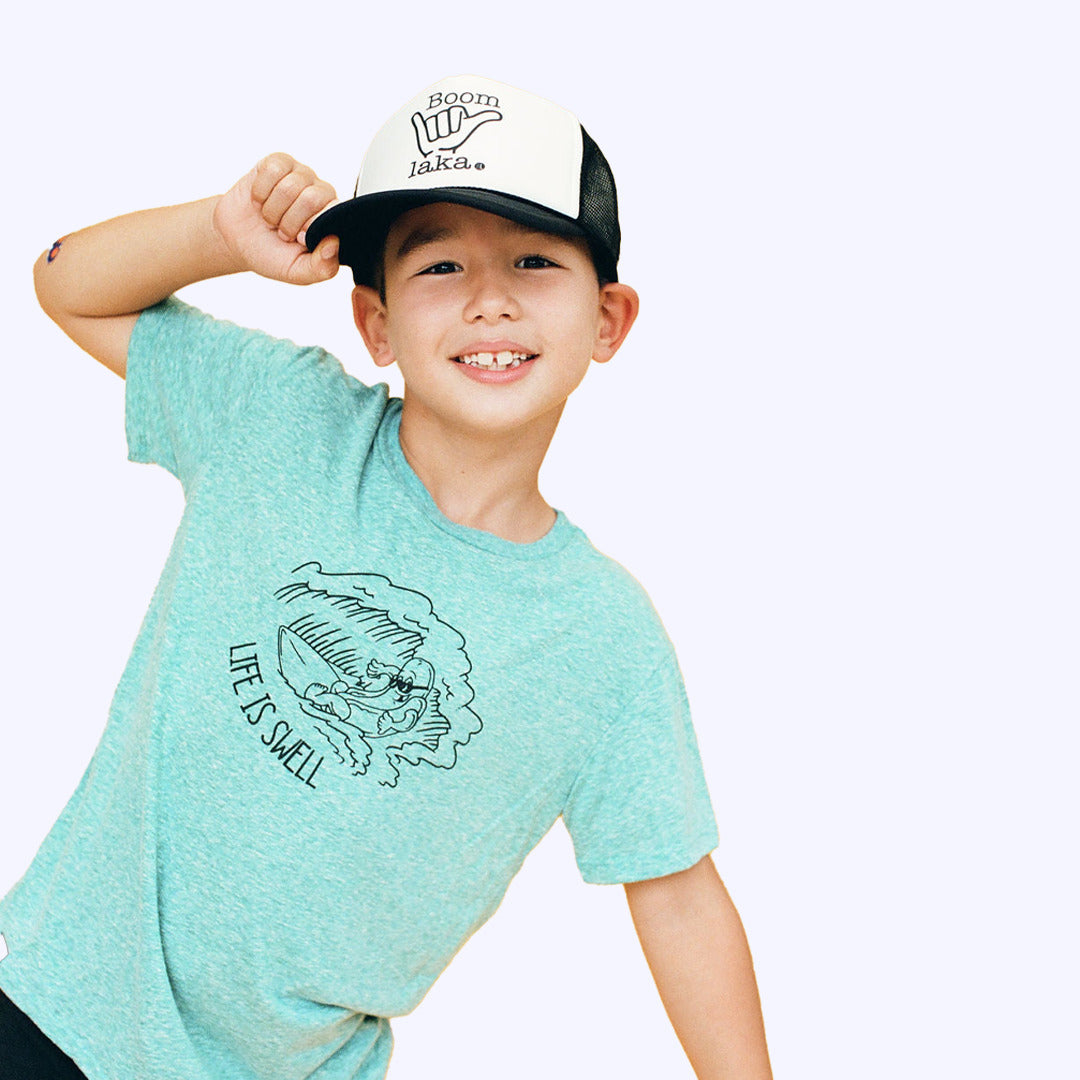 Pop-Up Mākeke - Izzy and Luke - Life Is Swell Keiki Short Sleeve T-Shirt