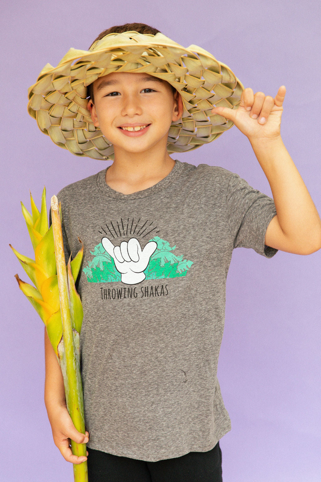 Pop-Up Mākeke - Izzy and Luke - Throwing Shakas Keiki Short Sleeve T-Shirt