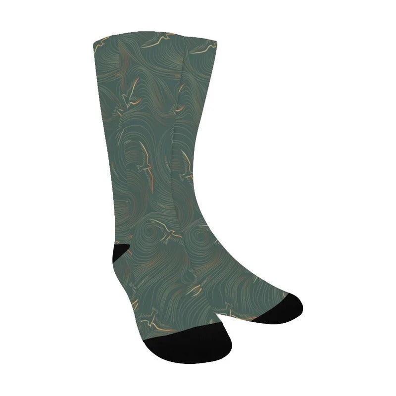 Pop-Up Mākeke - Kini Zamora - Manu O Ku Calf Length Socks - Green