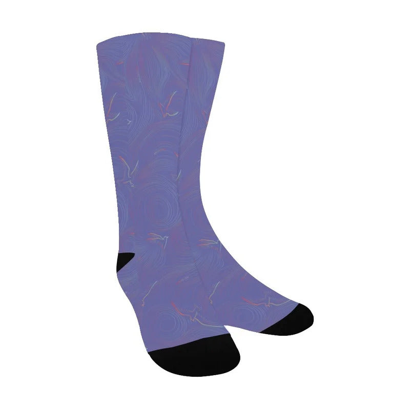 Pop-Up Mākeke - Kini Zamora - Manu O Ku Calf Length Socks - Lilac