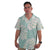 Pop-Up Mākeke - Kini Zamora - Monstera Aloha Shirt - Sage - On Model