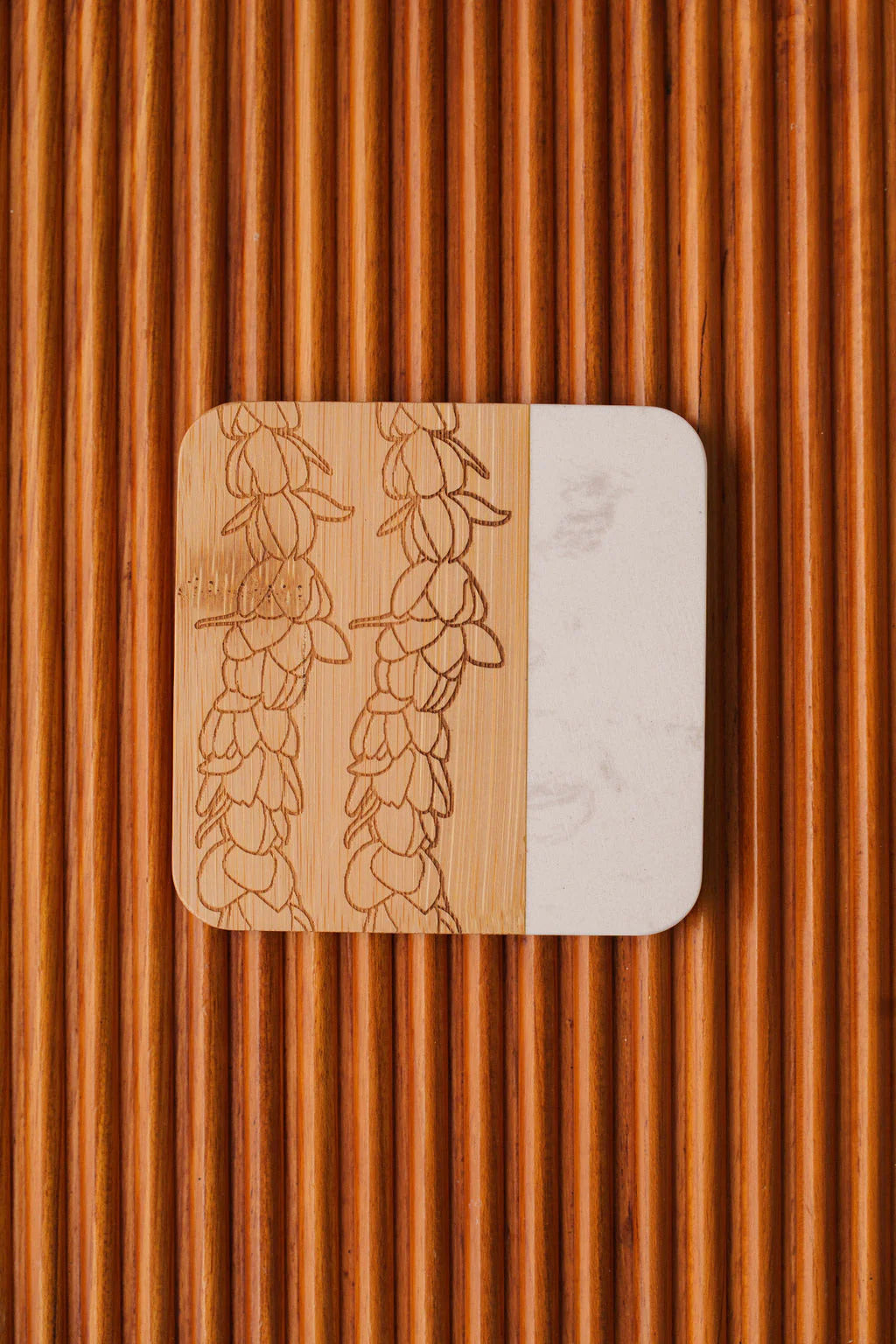 Pop-Up Mākeke - Laha'ole Designs - Pikake Marble & Wood Coaster