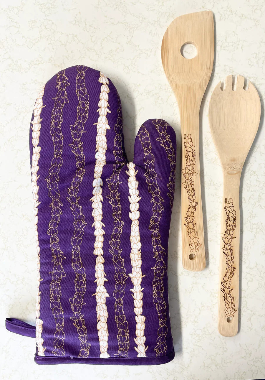Pot Holder Set - Pikake Lei Purple (Poni)
