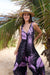 Pop-Up Mākeke - Lotus & Lime - Hele Hawaiian Jumpsuit - Large Ohia in Black & Lavender - Front View