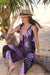 Pop-Up Mākeke - Lotus & Lime - Hele Hawaiian Jumpsuit - Large Ohia in Black & Lavender