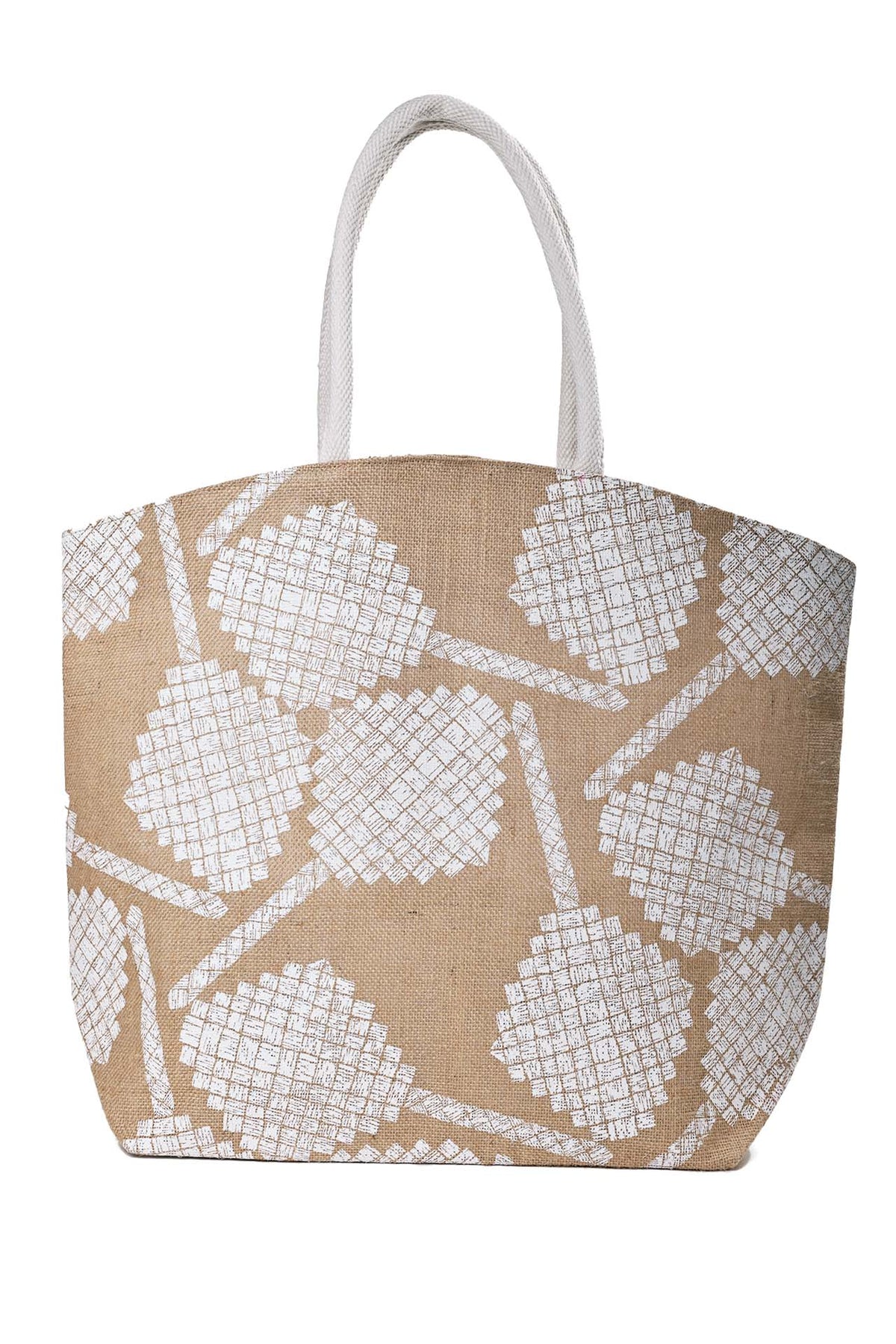 Pop-Up Mākeke - Manaola - Peahi Tote Bag - Pe&#39;ahi Lauhala in Natural White