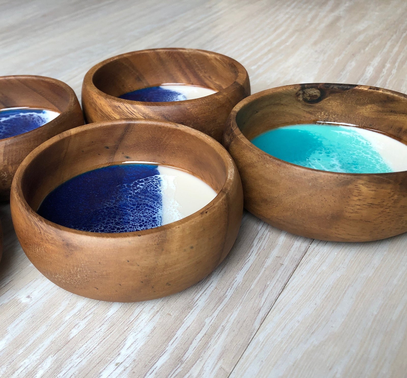 Pop-Up Mākeke - Marr Artworks - Resin Acacia Wood Bowl - Side View