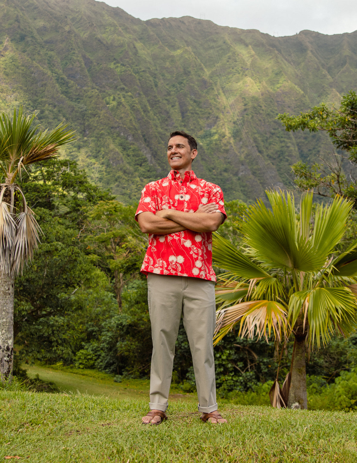 Pop-Up Mākeke - Nakeʻu Awai - Aweoweo Wana Pullover Aloha Shirt (1)