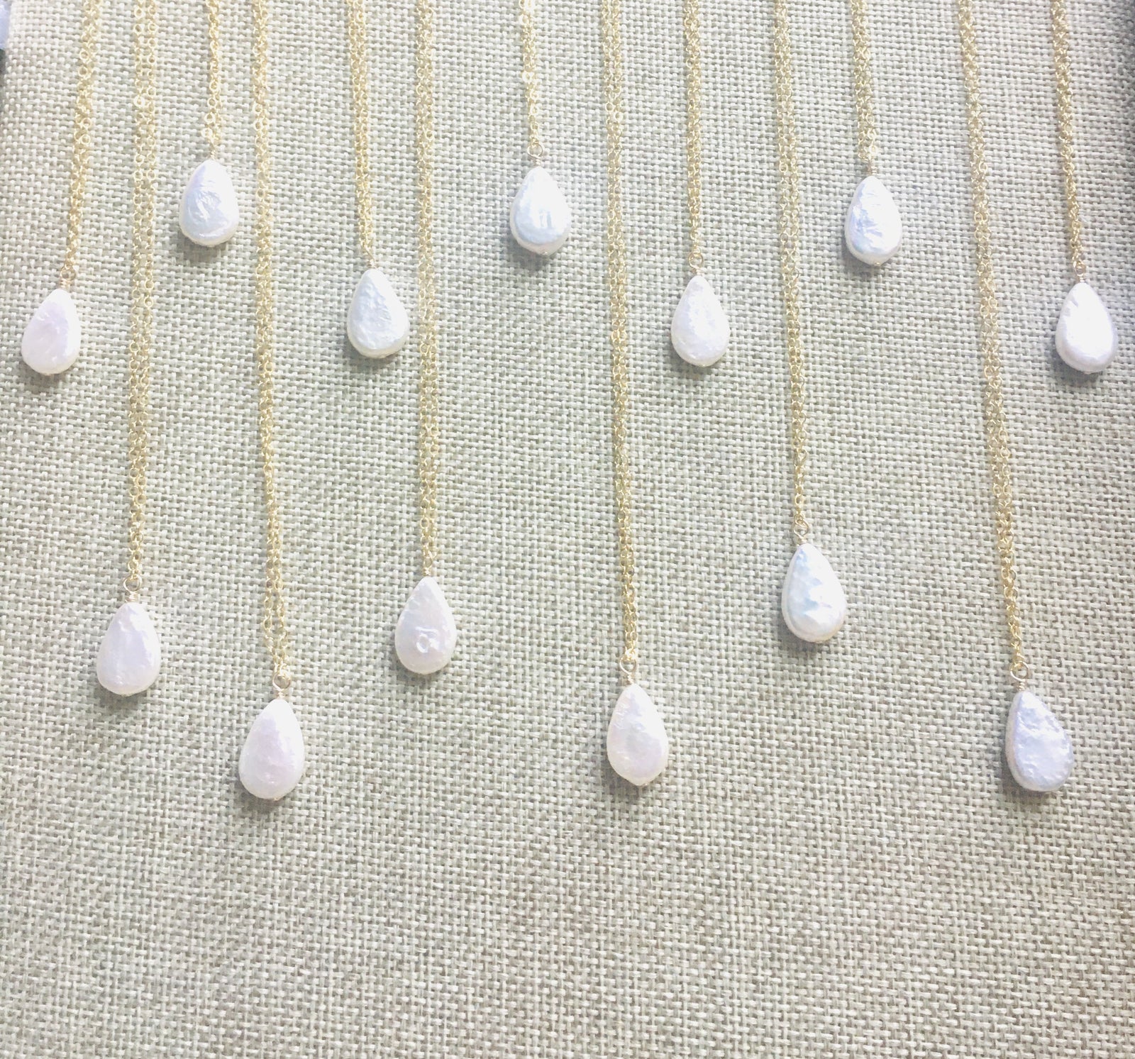 Pop-Up Mākeke - Nola Studio + Boutique - White Pearl Raindrop Necklace - Pearl Sizes
