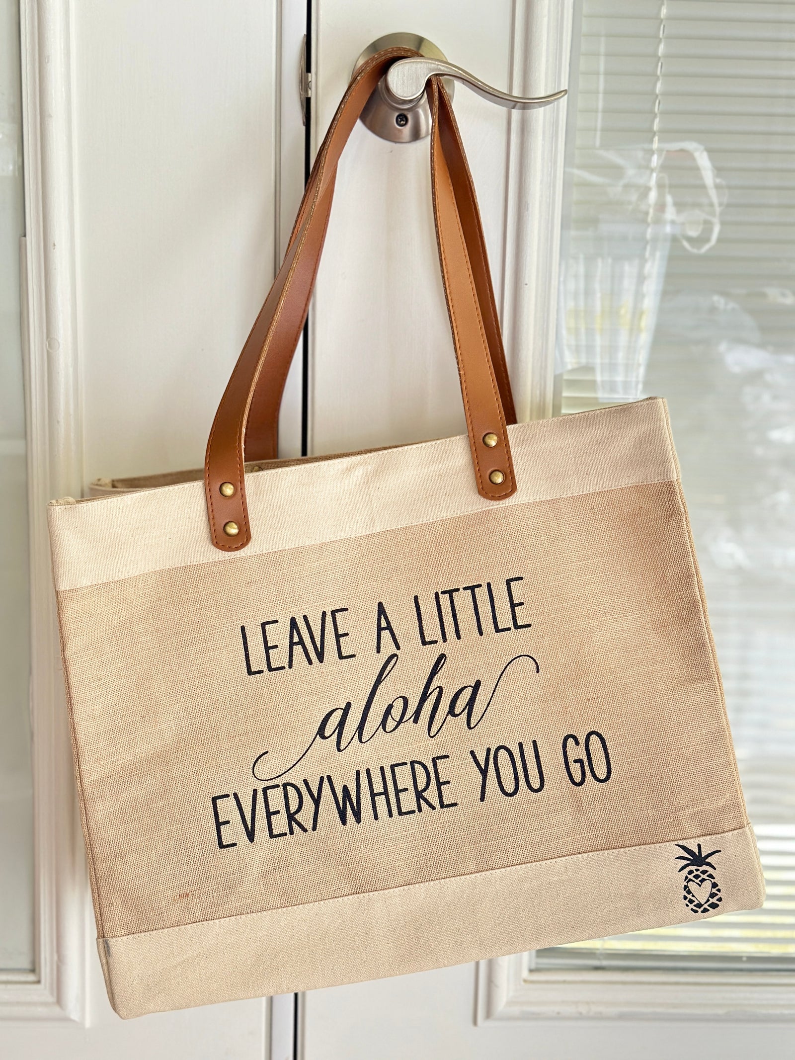 Pop-Up Mākeke - Sal Terrae - "Leave a Little Aloha" Market Tote Bag