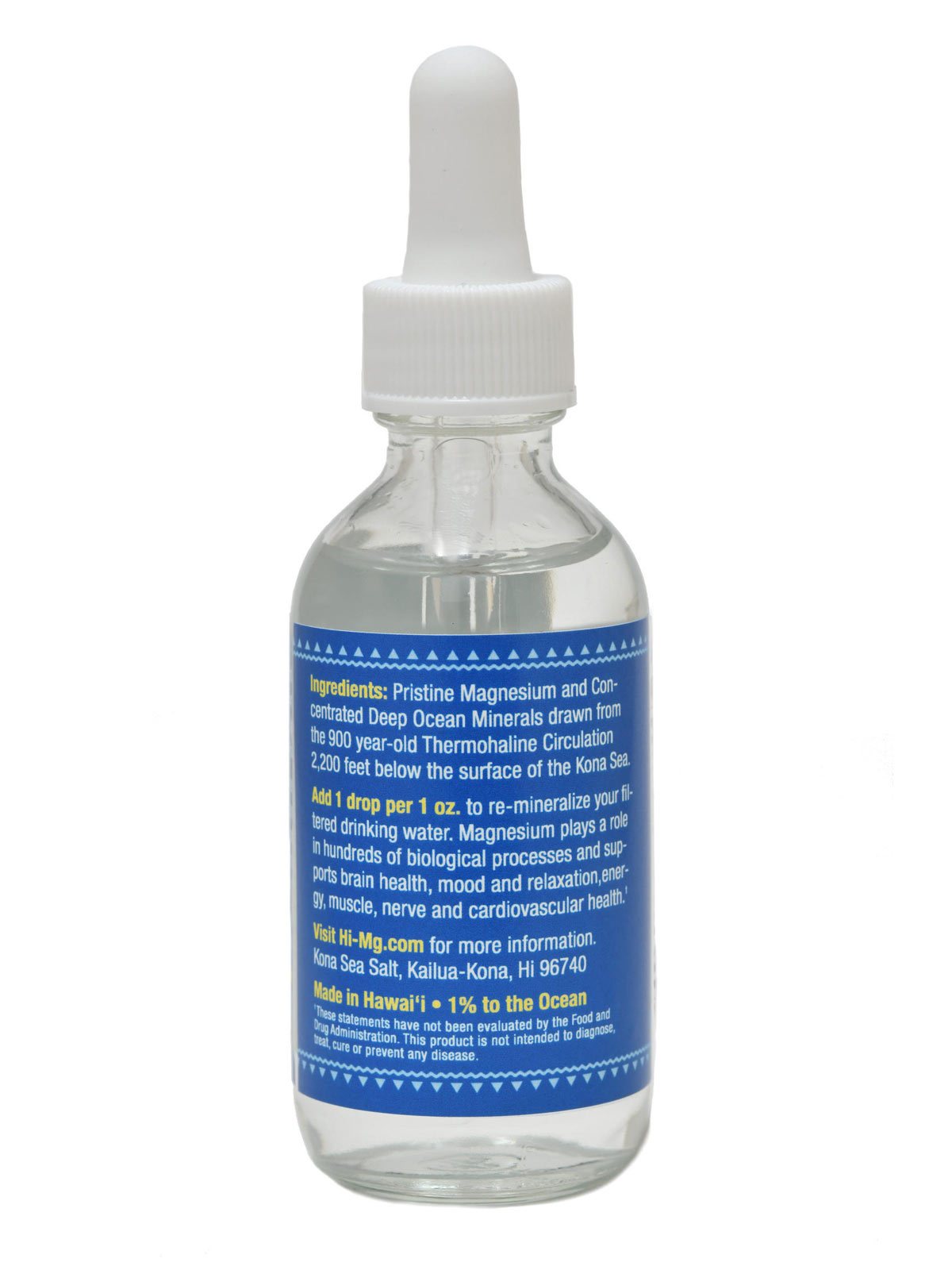 Pop-Up Mākeke - Sea Salts of Hawaii - Deep Ocean Magnesium Mineral Water Drops - Back View