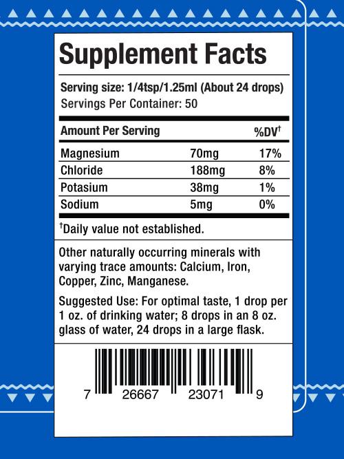 Pop-Up Mākeke - Sea Salts of Hawaii - Deep Ocean Magnesium Mineral Water Drops - Nutritional Facts