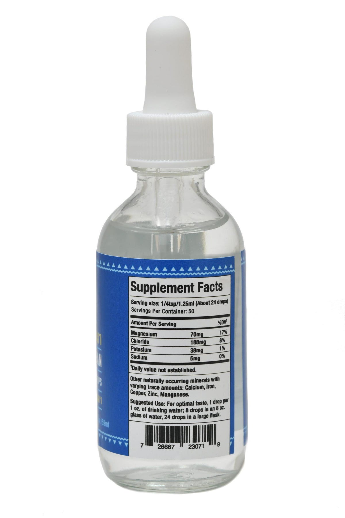 Pop-Up Mākeke - Sea Salts of Hawaii - Deep Ocean Magnesium Mineral Water Drops - Supplement Facts