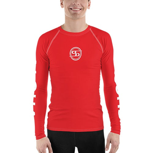 Pop-Up Mākeke - Shosum Aloha - Unisex Performance Long Sleeve Rash Guard - Red