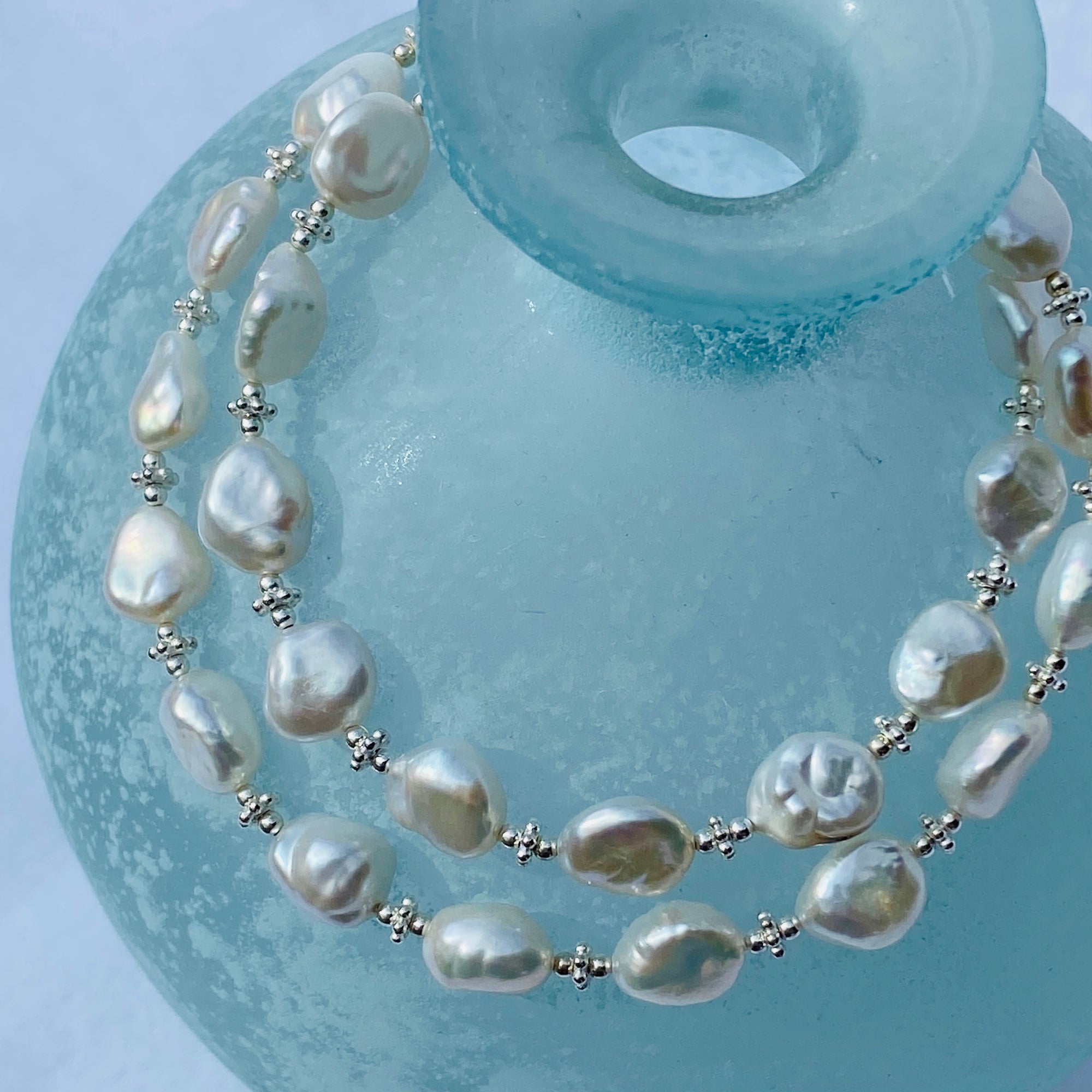 Pop-Up Mākeke - Stacey Lee Designs - Reina Keshi Pearl Necklace - Front View