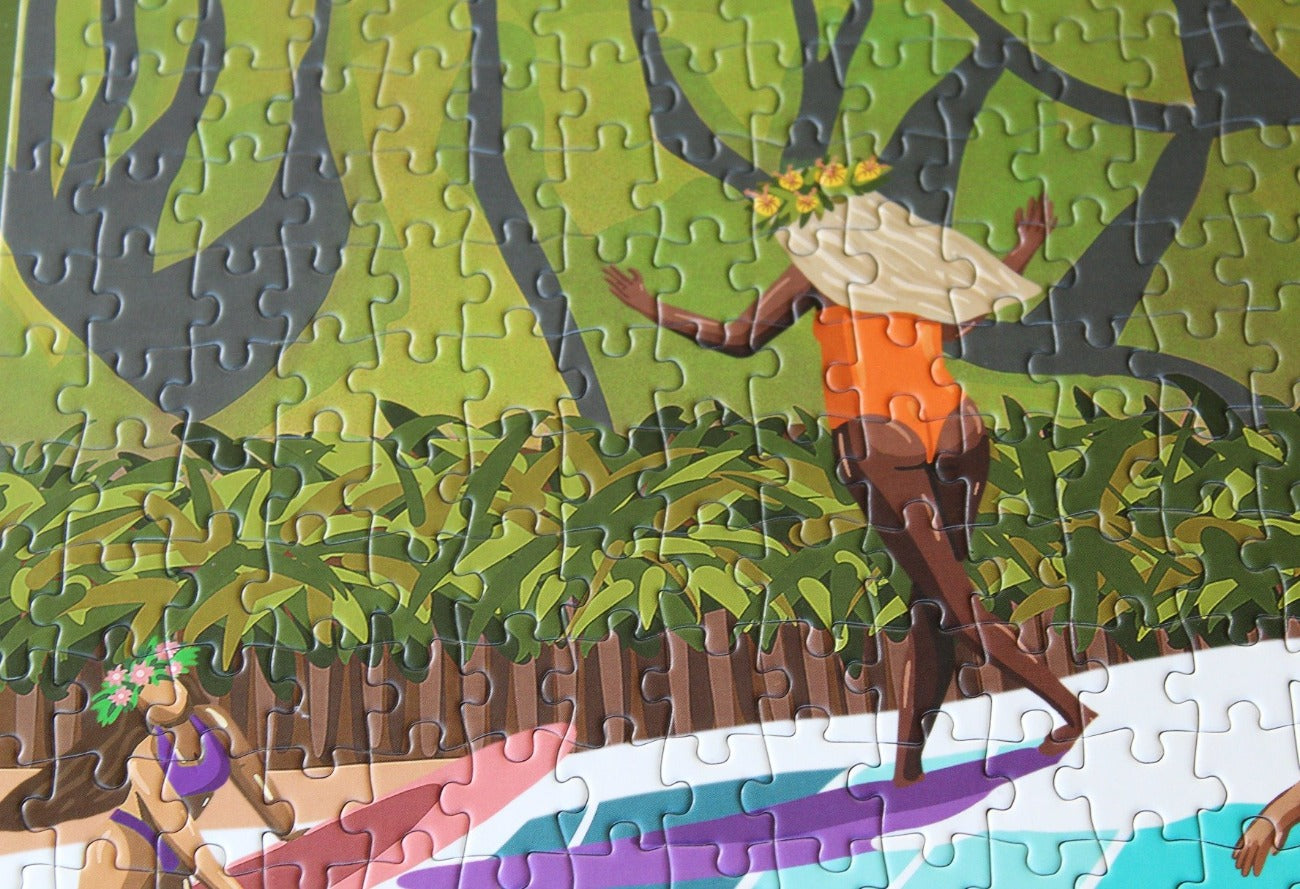 Pop-Up Mākeke - Surf Shack Puzzles - Party Wave 1000-Piece Puzzle - Up Close