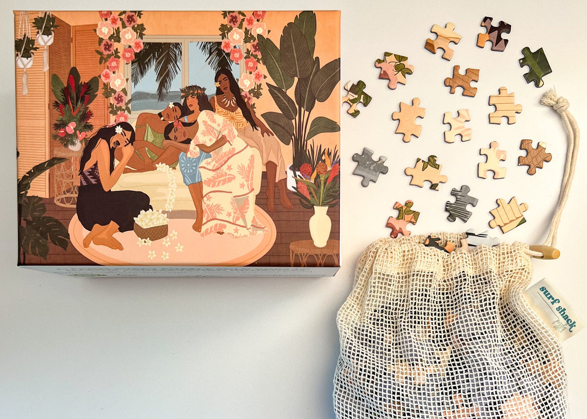 Pop-Up Mākeke - Surf Shack Puzzles - Polynesian Beauties 1000-Piece Puzzle - With Box