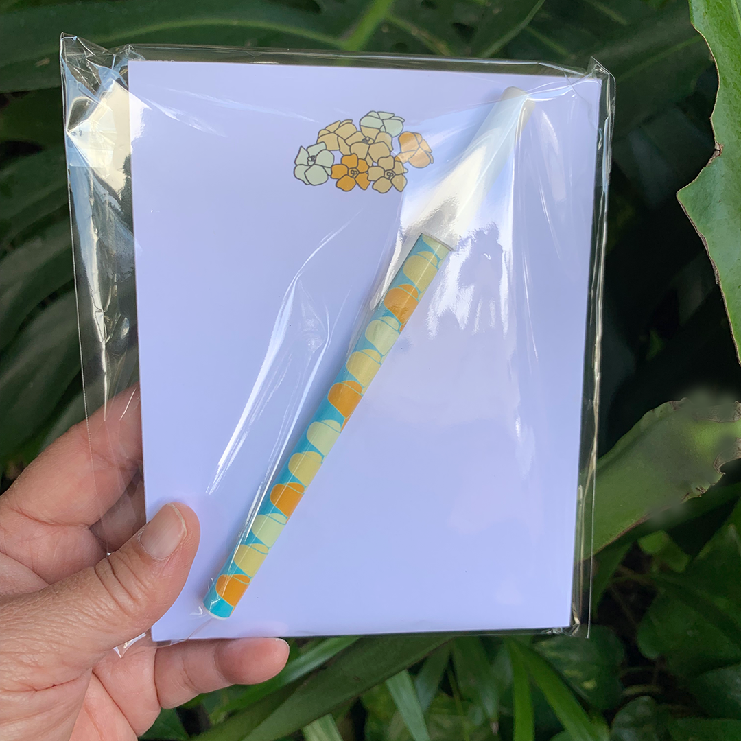 Puakenikeni Notepad and Puakenikeni Ballpoint Pen