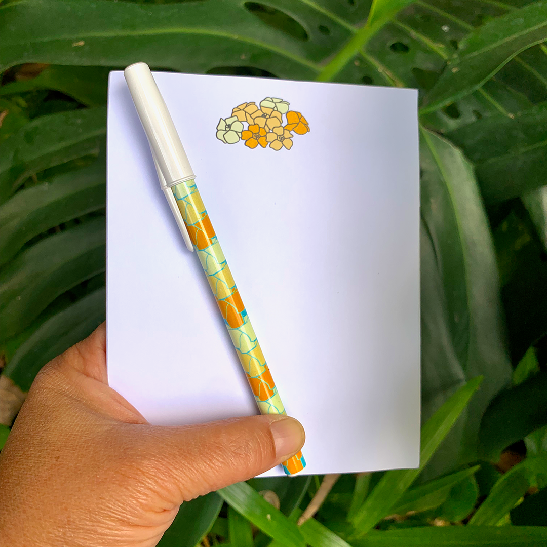 Puakenikeni Notepad and Puakenikeni Ballpoint Pen