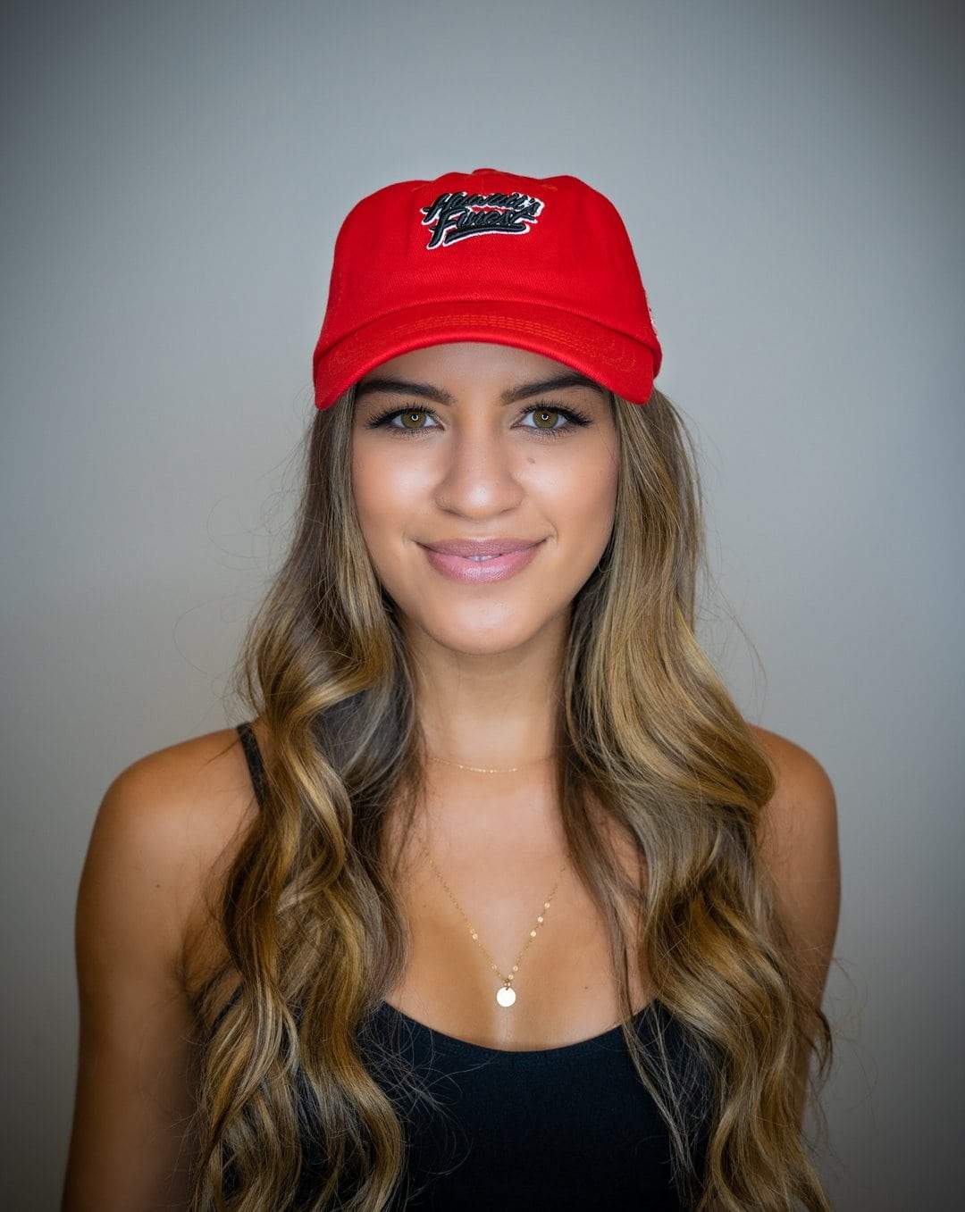 Red/Bw Script Dad Cap