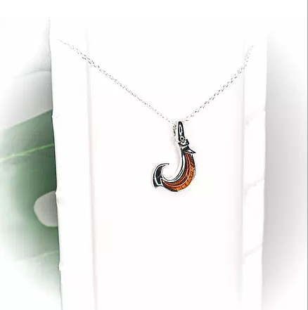 Koa Sterling Silver Pendant, 20&quot; Chain