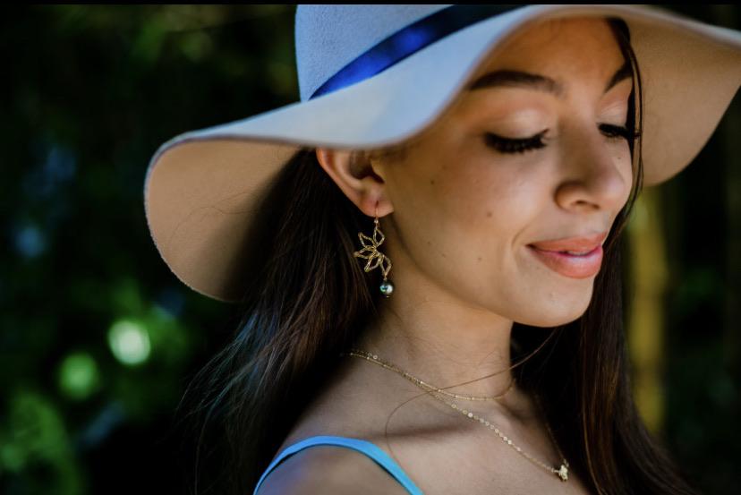 Naupaka Dangles with Tahitian Pearls
